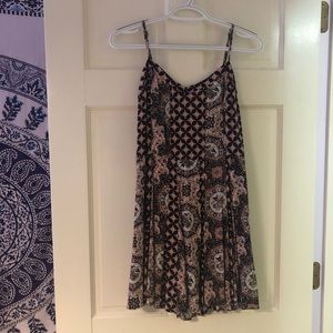 Aeropostale Patterned Pink & Navy Skater Dress